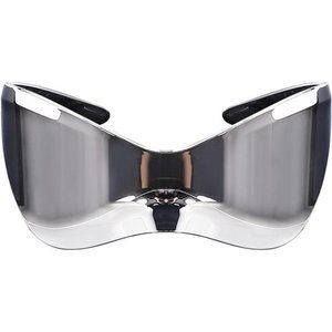 Silver Mirror Infinity Chic Shield Sunglasses